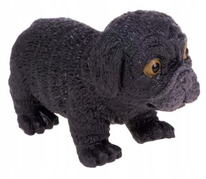 PIESEK BULDOG ZABAWKA GUMOWA GROSZKIEM CZARNY