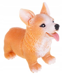PIESEK CORGI Z GROSZKIEM ZABAWKA GUMOWA MIĘKKA POMARAŃCZOWY