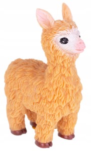 LAMA ALPAKA Z GROSZKIEM ZABAWKA GUMOWA MIĘKKA POMARAŃCZOWA
