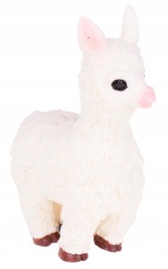 LAMA ALPAKA Z GROSZKIEM ZABAWKA GUMOWA MIĘKKA BIAŁA