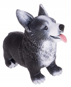 PIESEK CORGI Z GROSZKIEM ZABAWKA GUMOWA MIĘKKA CZARNY