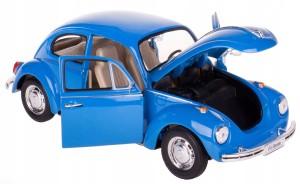 VOLKSWAGEN BEETLE GARBUS MODEL METAL WELLY 1:24 NIEBIESKI