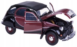 CITROEN 2CV 6 CHARLESTON MODEL METAL WELLY 1:24 BORDO