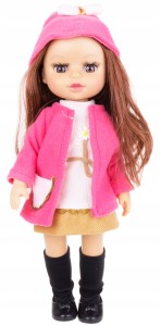 MODNA LALKA W PŁASZCZU Z MUZYKĄ 34 CM RÓŻOWY