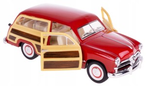 FORD WOODY WAGON 1949 MODEL METALOWY KINSMART SKALA 1:40 CZERWONY