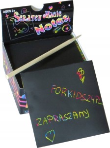 NOTESIK WYDRAPYWANKA KARTECZKI 100 SZT+2 RYSIKI