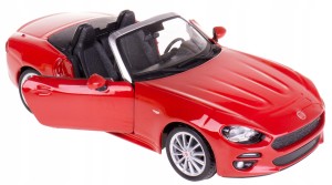 FIAT 124 SPIDER MODEL METALOWY BBURAGO 1:24 CZERWO