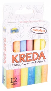 KREDA SZKOLNA TABLICOWA NIEPYLĄCA 6 KOLORÓW 12 SZTUK TANIO