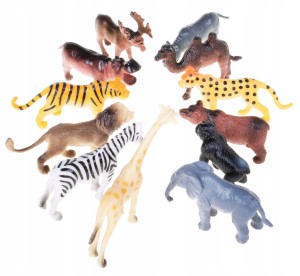 ZWIERZĘTA DZIKIE FIGURKI ZESTAW 12 EL MINI HSH018