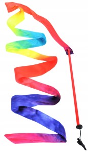 WSTĄŻKA GIMNASTYCZNA SZARFA ARTYSTYCZNA TĘCZOWA 2M