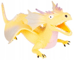 SMOK Z GROSZKIEM ZABAWKA GUMOWA MIĘKKA ŻÓŁTY