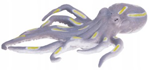 OŚMIORNICA MIĘKKA GUMOWA Z GROSZKIEM 18 CM. SZARY