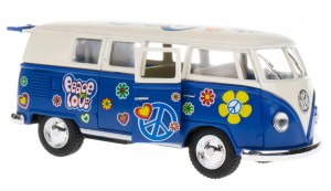 VOLKSWAGEN CLASSICAL BUS T1 1962 1:32 HIPISI KINSMART NIEBIESKI