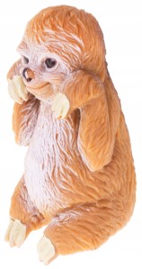 LENIWIEC Z GROSZKIEM ZABAWKA GUMOWA MIĘKKA BRĄZ