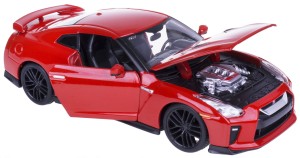 NISSAN GT-R 2017 MODEL METALOWY BBURAGO 1:24 CZERW