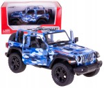 JEEP WRANGLER CAMO MODEL METAL KINSMART 1:34 BOX NIEBIESKI