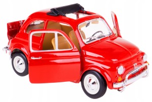 FIAT 500L 1968 MODEL METALOWY BBURAGO 1:24 CZERWON