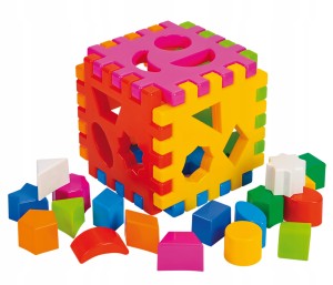 SORTER KOSTKA EDUKACYJNA WIKI 6 WAFLI 18 KLOCKÓW