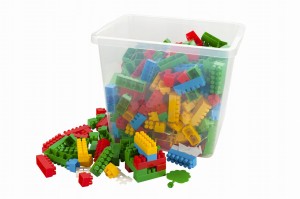 POLSKIE KLOCKI KONSTRUKCYJNE 544 EL. W POJEMNIKU