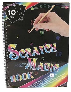 NOTES WYDRAPYWANKA KARTECZKI CZARNE 10 SZT + RYSIK