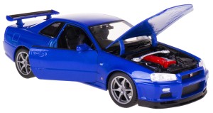 NISSAN SKYLINE GT-R R34 MODEL METALOWY 1:24 WELLY NIEBIESKI