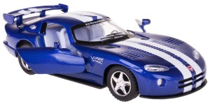 DODGE VIPER GTS R METALOWY KINSMART 1:36 NIEBIESKI