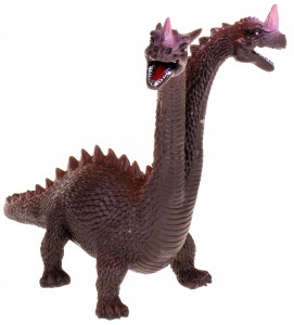 SMOK DWUGŁOWY DRAGON ZABAWKA GUMOWA 17CM NR 2