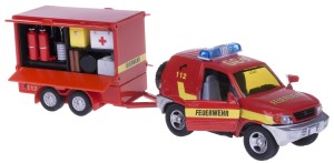 STRAŻ POŻARNA MITSUBISHI PAJERO + PRZYCZEPKA POMOC