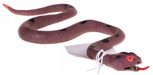 WĄŻ GUMOWY 60CM ZABAWKA GUMOWA BRĄZOWY W KROPKI