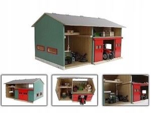 WARSZTAT Z HAKIEM GARAŻ Z DRZWIAMI DREWNIANY 1:32