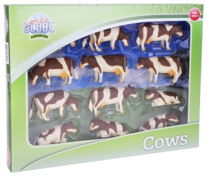 KROWA ZESTAW FIGUREK 12SZT 1:32 BIAŁO-BRĄZOWE KIDS