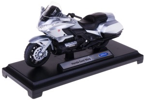 HONDA GL1800 GOLD WING MODEL WELLY MOTOR 1:18 SREBRNY