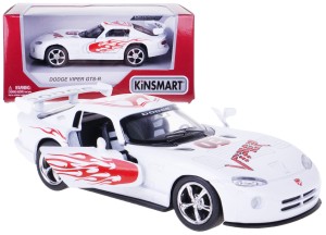 DODGE VIPER GTS-R METALOWY KINSMART 1:36 BOX BIAŁY