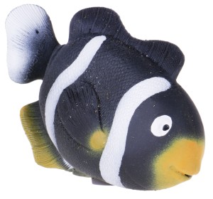 RYBA Z GROSZKIEM ZABAWKA GUMOWA DO ŚCISKANIA CZARNY