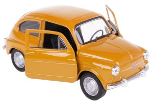 FIAT 600 MODEL METALOWY WELLY 1:32/39 POMARAŃCZOWY