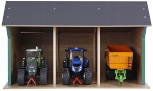 GARAŻ DREWNIANY 1:32 WIATA NA 3 TRAKTORY 45x28x22