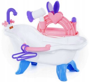 WANNA ZESTAW DO KĄPIELI LALEK + AKCESORIA  DUŻY 57CM.