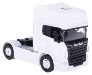 SCANIA V8 R730 1:64 CIĄGNIK MODEL METAL WELLY BIAŁY