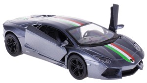 LAMBORGHINI AVENTADOR Z PASKIEM KINSMART 1:38 SREBRNY