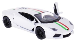 LAMBORGHINI AVENTADOR Z PASKIEM KINSMART 1:38 BIAŁ