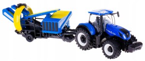 TRAKTOR NEW HOLLAND T7.315 Z KOMBAJNEM BBURAGO NIEBIESKI