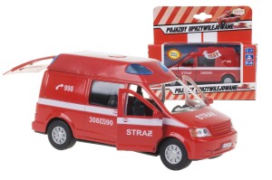 WÓZ STRAŻACKI VAN METAL DŹWIĘK ŚWIATŁO LEKTOR PL