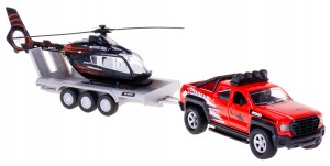 PICK UP AUTO METALOWE Z HELIKOPTEREM NA LAWECIE