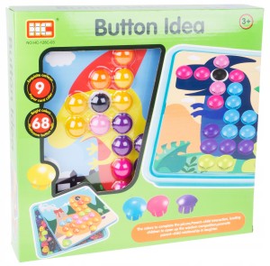 MOZAIKA GUZIKOWA 76 EL UKŁADANKA EDUKACYJNA ZIELON