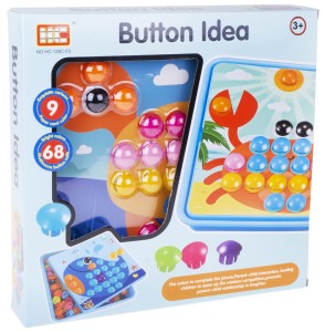 MOZAIKA GUZIKOWA 76 EL UKŁADANKA EDUKACYJNA NIEBIE