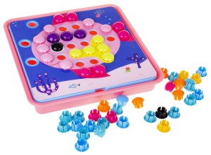 MOZAIKA GUZIKOWA 61 EL UKŁADANKA EDUKACYJNA RÓŻOWY