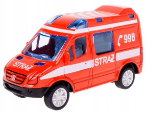 STRAŻ POŻARNA 1:50 MERCEDES METALOWY Z NAPĘDEM