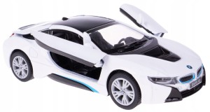 BMW I8 MODEL METALOWY SKALA 1:36 KINSMART BIAŁY