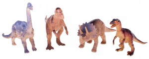 ZESTAW DINOZAURÓW 4 SZT BRONTOZAUR TRICERATOPS