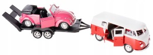 VOLKSWAGEN T1 Z GARBUSEM BEETLE NA LAWECIE MODELE METAL WELLY 1:34-39
